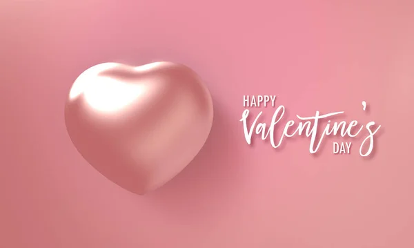 White Happy Valentines Day Tekst Uitnodiging Kaart Met Diamant Parel — Stockfoto