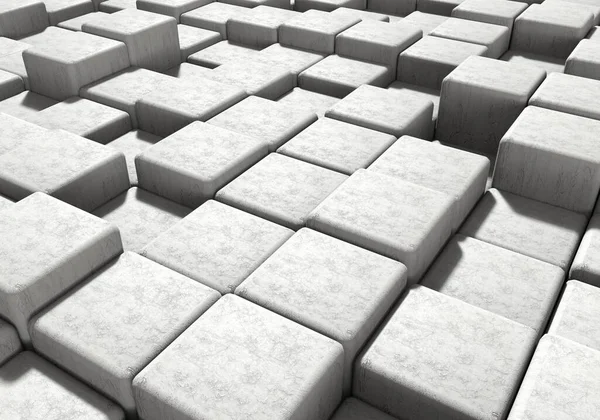 白い石積みセメントブロックと石の背景 アーキテクチャと抽象概念パースペクティブビュー 3Dイラストレンダリング — ストック写真