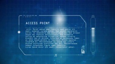 Mavi fütüristik insan bedeni anatomisi sağlık taraması verilerle arttırılmış gerçeklik tarafından yapılıyor. Tıbbi ve biyomedikal sağlık teknolojisi konsepti. Kullanıcı arayüzü tanısı arkaplanı. 4K hareketli video görüntüleri