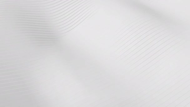 Αφηρημένο Λευκό Κυματιστό Φόντο Μινιμαλιστική Έννοια Απεικόνιση Απόδοση Βίντεο Κίνησης — Αρχείο Βίντεο