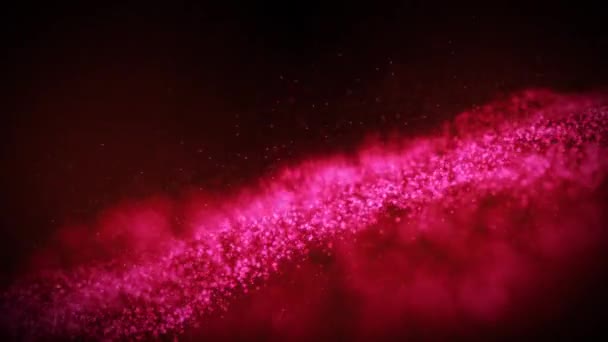 Abstract Red Pink Glowing Particle Burning Outer Space Background Motion — Stock Video