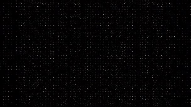 Moving Camera Gold Particles Square Rectangle Shape Pattern Black Background — Stock Video