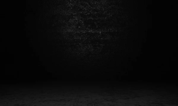 Пустой Бетонный Зал Темном Свете Окружен Стены Фона Прожектор Посреди — стоковое фото