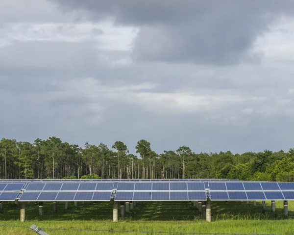 Eletricidade produzindo painéis solares — Fotografia de Stock