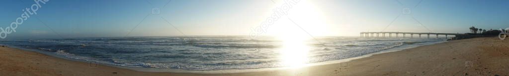 Sunrise illuminates the beach at St Augustine Florida