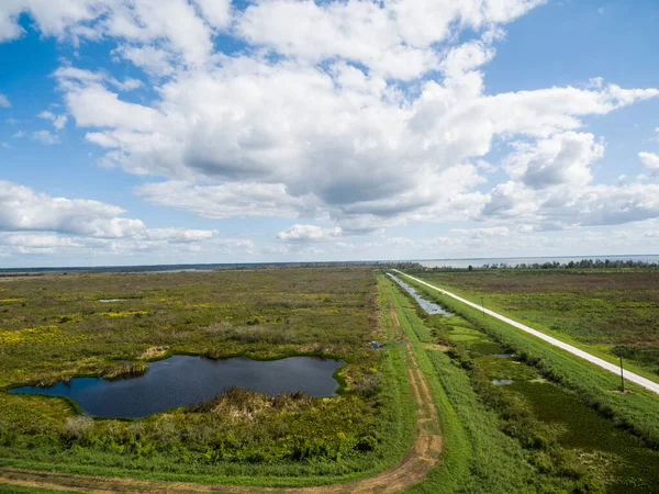 Lake Apopka Restoration Area Central Florida Usa Clouds Wetlands Landscape — Stock Photo, Image