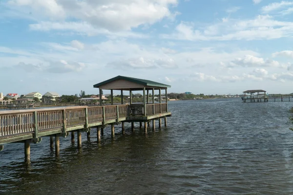 Intercoastal Waterway Mit Fischersteg Bei Flagler Florida — Stockfoto