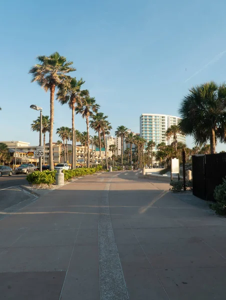 Redakcja Centrum Ulice Clearwater Beach Wieczorem Maja 2021 — Zdjęcie stockowe
