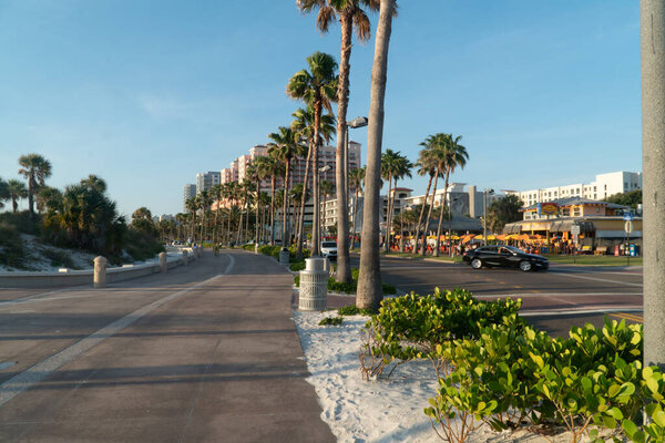 Editorial  Downtown area of  Clearwater Beach streets during the evening on May 5 2021