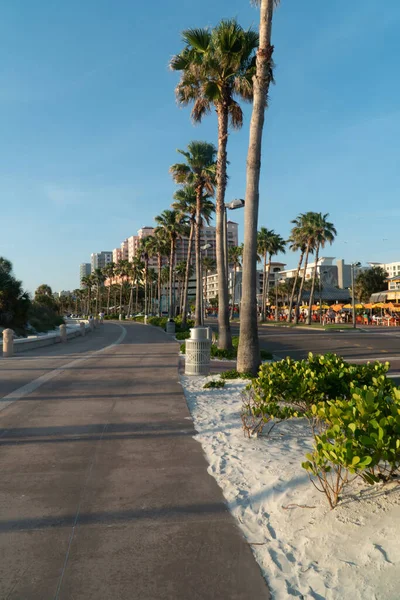 Redakcja Centrum Ulice Clearwater Beach Wieczorem Maja 2021 — Zdjęcie stockowe