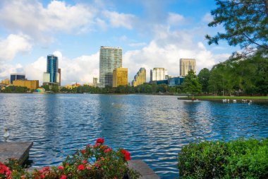 Eolo Gölü güneşli bir sabahta 30 Mayıs 2021 'de Orlando Florida' da