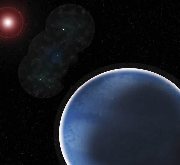 深い宇宙環境の中の青い惑星金星 — ストック写真