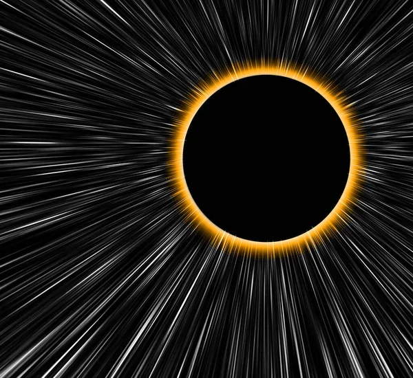 イベントの地平線の上に光の輪に囲まれたブラックホール — ストック写真