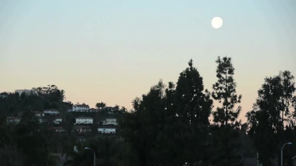 Лунный закат и восход солнца — стоковое видео