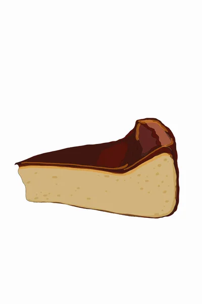 Сан Себастьян Шматочок Торта Сирний Торт Ілюстрація — стокове фото