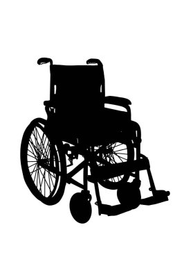 Tekerlekli sandalye çizimi ve silüeti.