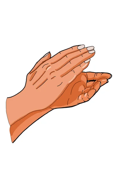 Cartoon Human Clapping Hand Male Illustration — Stockfoto