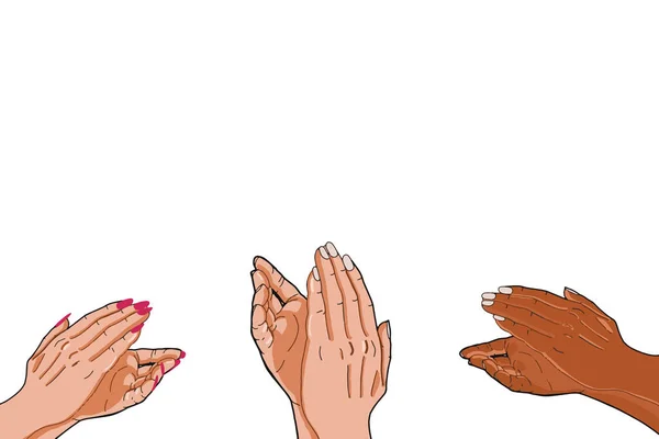 Cartoon Human Clapping Hands Illustration — Φωτογραφία Αρχείου