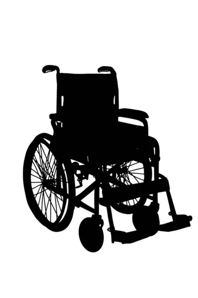 Рисунок Инвалидной Коляски Силуэт — стоковое фото