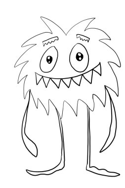 Çizgi film karakterleri, mikrop, bakteri çizimi, renklendirme