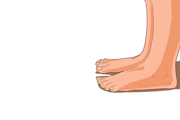 Nackter Fuß Illustration Zeichnung Isolierten Und Weißen Bereich — Stockfoto