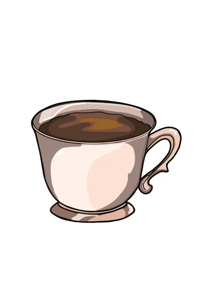 カップ コーヒーやお茶のイラスト — ストック写真