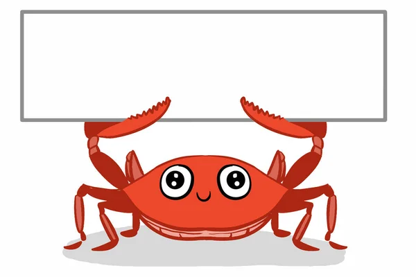 Mignon Personnages Crabe Rouge Isolé Design Illustration Bannière — Photo