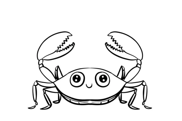 Cute Red Crab Characters Isolated Design Line Art Illustration — Stock Photo, Image