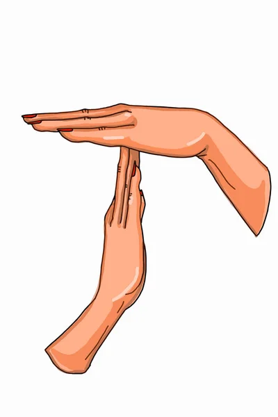 Human Hands Time Out Illusration Drawing — Stock Photo, Image