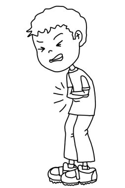 Karın ağrısı, çocuk, çizimler, renkler.