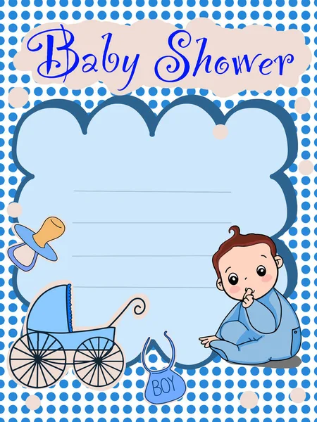 Cute Baby Girl Boy Baby Shower Card Invent Illustration — Stock Photo, Image