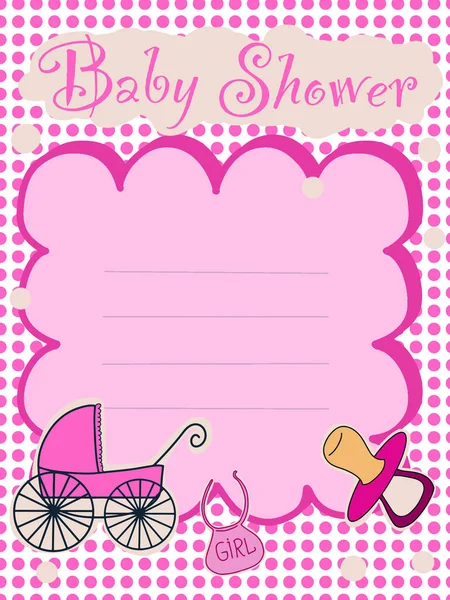 Cute Baby Girl Boy Baby Shower Card Invent Illustration — Stock Photo, Image