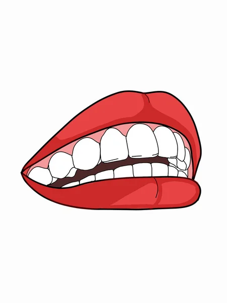 Boca Femenina Dientes Ilustración — Foto de Stock