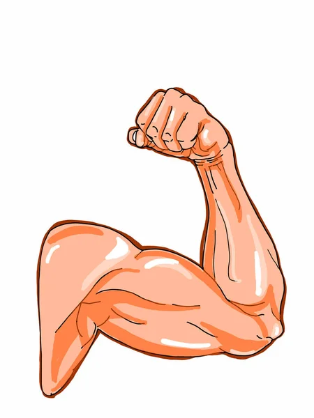 Uomo Sportivo Braccio Muscoloso Forte Illustrazione — Foto Stock