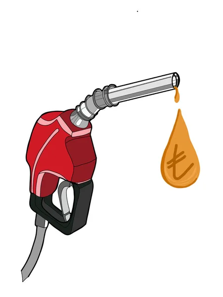 Bomba Gas Bomba Combustible Ilustración Dibujo Habla Burbuja Goteo Aceite — Foto de Stock