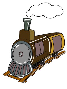 tren, illüstrasyon beyaz arkaplan çiziyor.