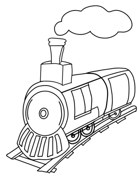 Trem Ilustração Desenho Fundo Branco Desenho Linha — Fotografia de Stock