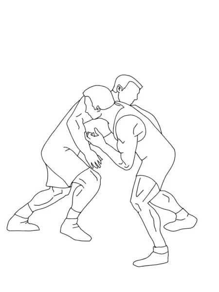 Olimpic Wrestler Cartoon Illustration — Stock Photo, Image