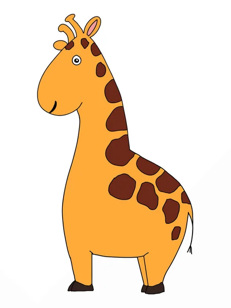 Cute Cartoon Giraffe Animal Illustration — Stok Foto