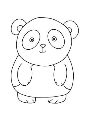 şirin, çizgi film, panda, hayvan çizimi, renkli çizim çizimi.