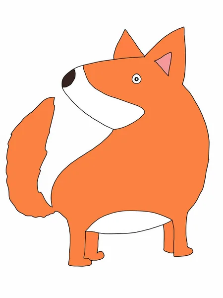 Cute Cartoon Fox Animal Illustration — Stok Foto