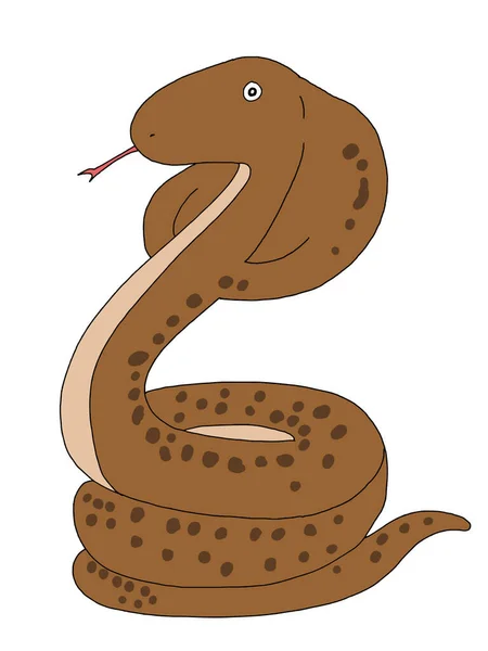 Lindo Dibujos Animados Cobra Ilustración Animales —  Fotos de Stock