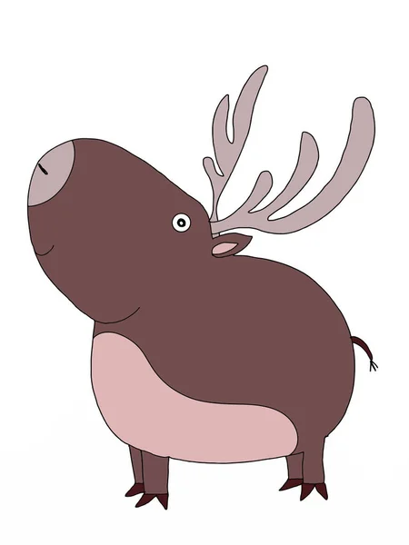 Cute Cartoon Deer Illustration — Stock Photo, Image