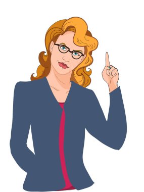 Popüler sanat, karikatür, işaret eden kadın