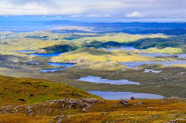 Landschaft Blick auf inverpolly Berggebiet im Hochland von Schottland — Stockfoto