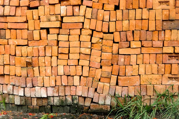 Stary mur z cegły wieku wyblakły tekstury — Zdjęcie stockowe