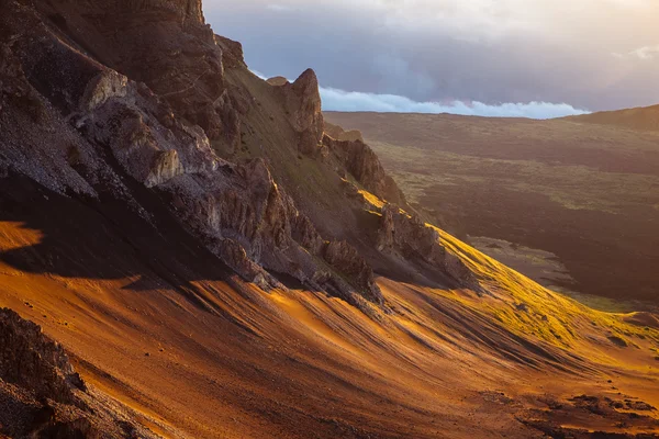 Detalhe da paisagem vulcânica no parque nacional de Haleakala, Maui — Fotografia de Stock