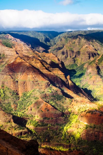 Detalle del paisaje de hermosos acantilados coloridos del cañón de Waimea, Kau —  Fotos de Stock