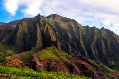 Detail landscape view of Na Pali rugged cliffs, Kauai clipart