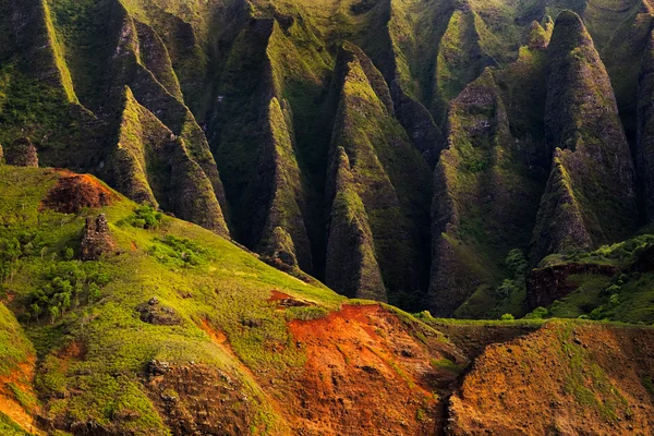 Vue détaillée du paysage des falaises accidentées de Na Pali, Kauai — Photo